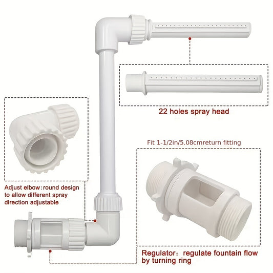 Adjustable Waterfall Fountain for Swimming Pool and Spa