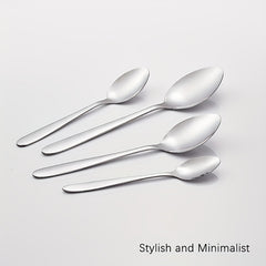 8pcs Stainless Steel Teaspoons Set Round Pointed Silverware Mirror Polished
