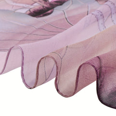 Classic Flower Print Scarf Thin Breathable Shawl Gauze Scarves