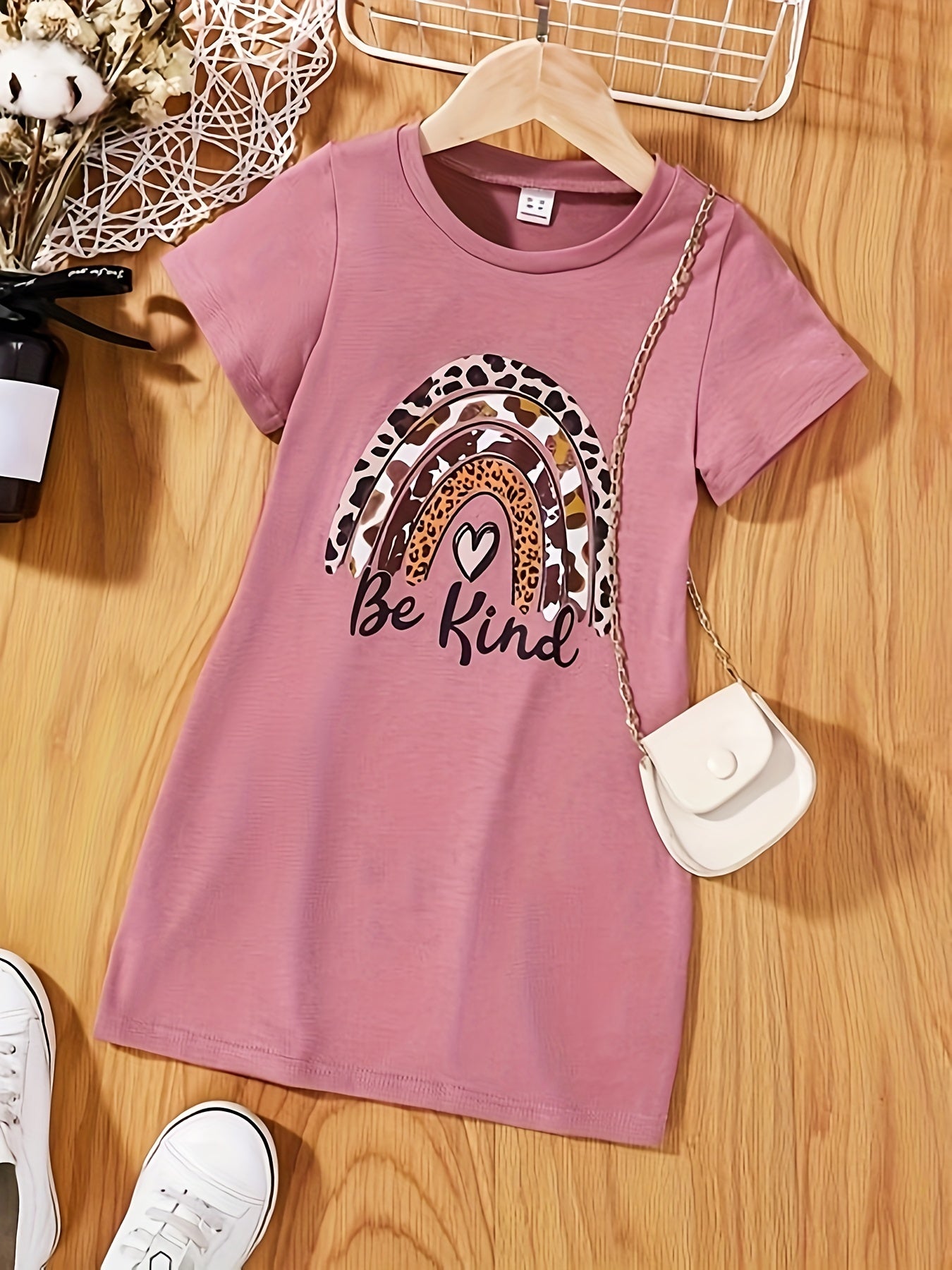 Girls Casual Kitten Graphic Dress for Summer Holiday Party Kids Clothes
