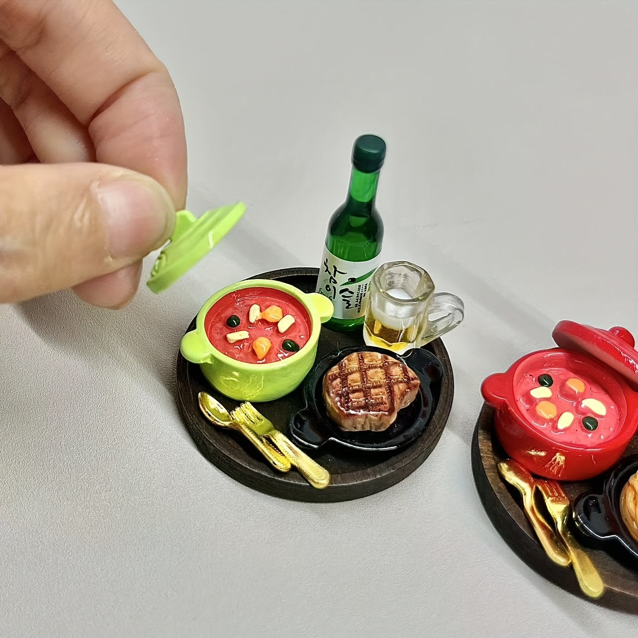Miniature Food Set for Dollhouse Decoration