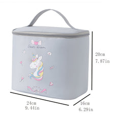 Cartoon Unicorn Square Cosmetic Bag Waterproof Makeup Case