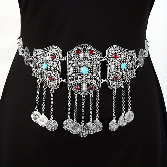Metal Tassel Waist Chain Ethnic Waistband For Girls