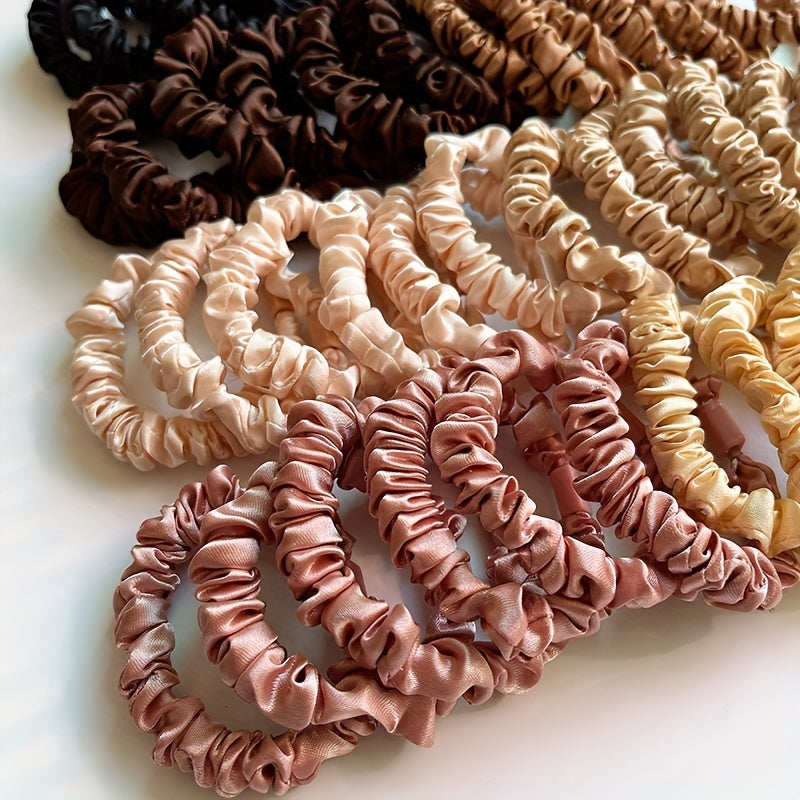 48pcs Silky Scrunchies Hair Tie Elastic Ponytail Holder Hair Accessories