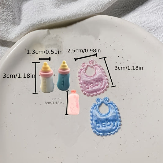 Dollhouse Food Play Set - Milk Bottle, Bib, Towel