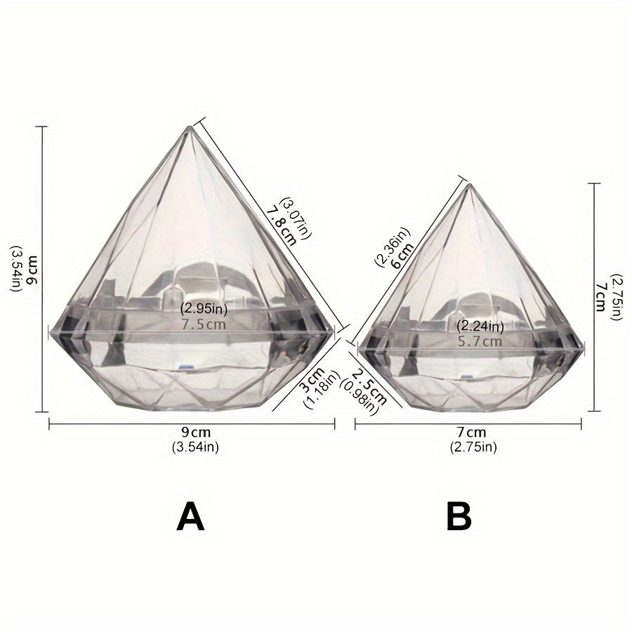 6pcs Artificial Diamond Plastic Boxes Packaging Box for Christmas Decoration