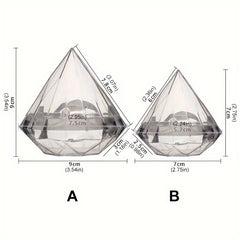 6pcs Artificial Diamond Plastic Boxes Packaging Box for Christmas Decoration