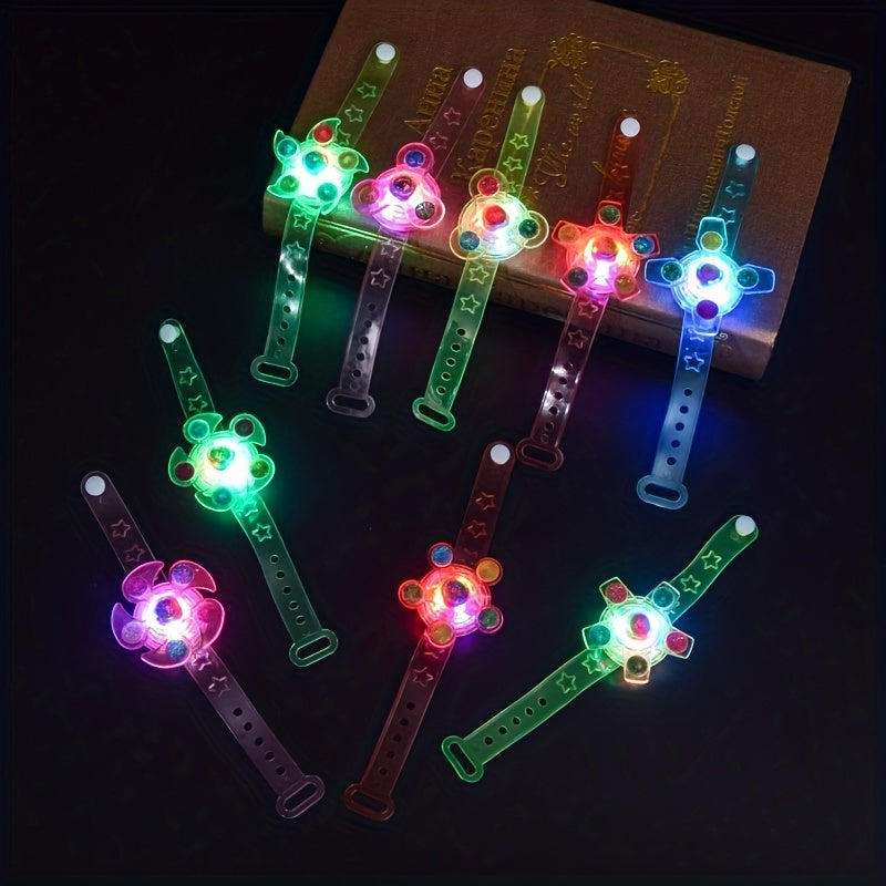 5pcs LED Light Up Spin Glow Bracelets, Party Favors for Goodie Bags, Birthday