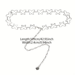 Y2K Butterfly Metal Waist Silvery Hollow Out Belly Chain