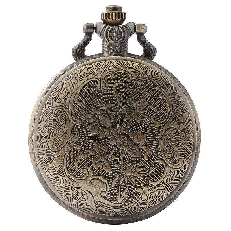 Bronze Santa Claus Merry Christmas Theme Quartz Pocket Watch