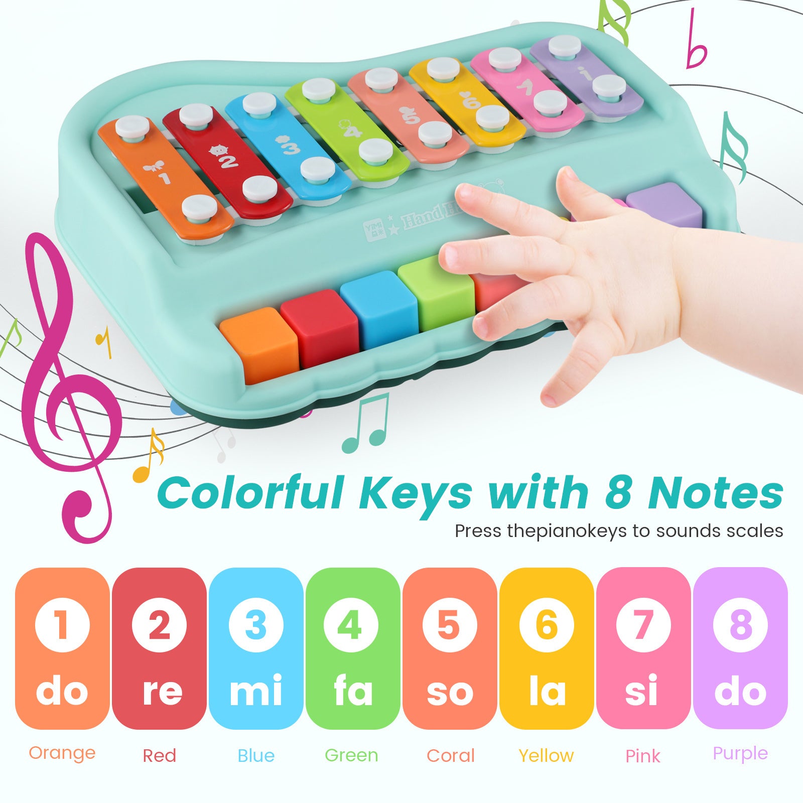 8-Note Xylophone Set for Early Music Learning