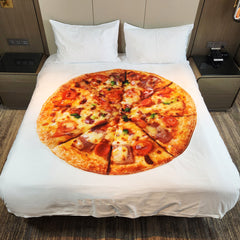 Funny Pizza Digital Printing Flannel Leisure Blanket