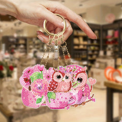 6pcs 5D Diamond Owl Keychain DIY Art Set