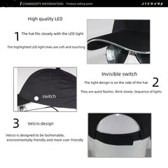 LED Luminous Running Peaked Cap Sunshade Mountaineering Sunscreen Baseball Cap