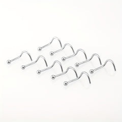 50Pcs Stainless Steel Nose Studs Ring Set Body Piercing Jewelry