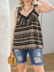  Geometric Print Boho Cami Top