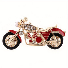 Crystal Motorcycle Model Brooch for Jackets and Hats