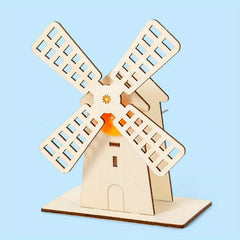DIY Hand Cranked Windmill Building Block Set