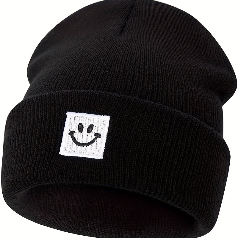 Winter Happy Face Knitted Hat Soft Beanie For Men And Women