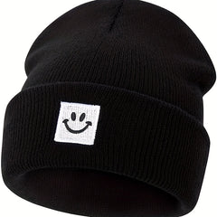 Winter Happy Face Knitted Hat Soft Beanie For Men And Women