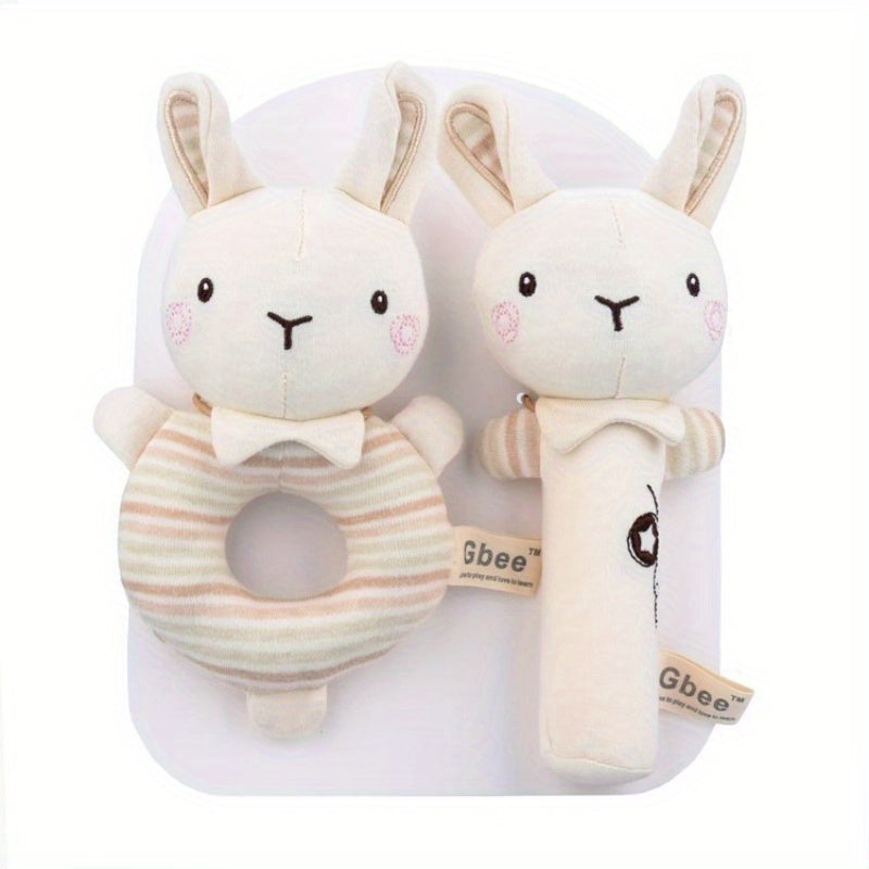 Organic Cotton Hand Rattle Stick Baby Soothing Rattle Toy