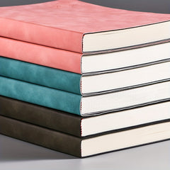 480 Page A4 Notebook, Soft Leather, Thick Horizontal Lines