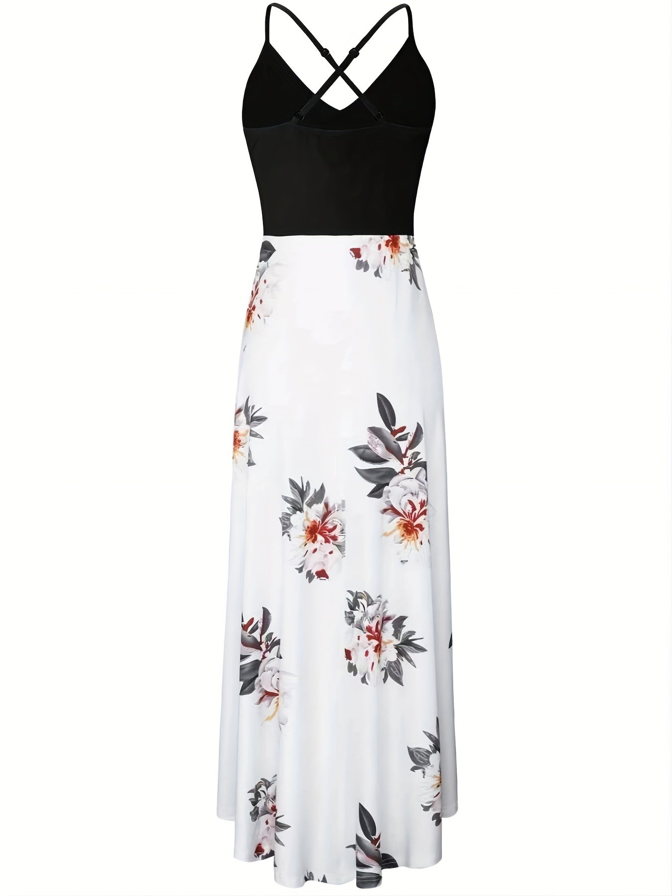 Floral Sleeveless Backless V-Neck Dress