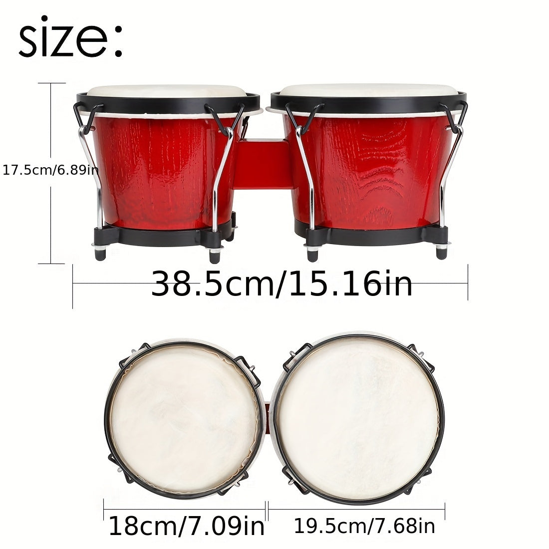 5 5 6 Inch Bongo Drums Set
