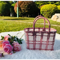 Striped PVC Handbag Large Tote Bag