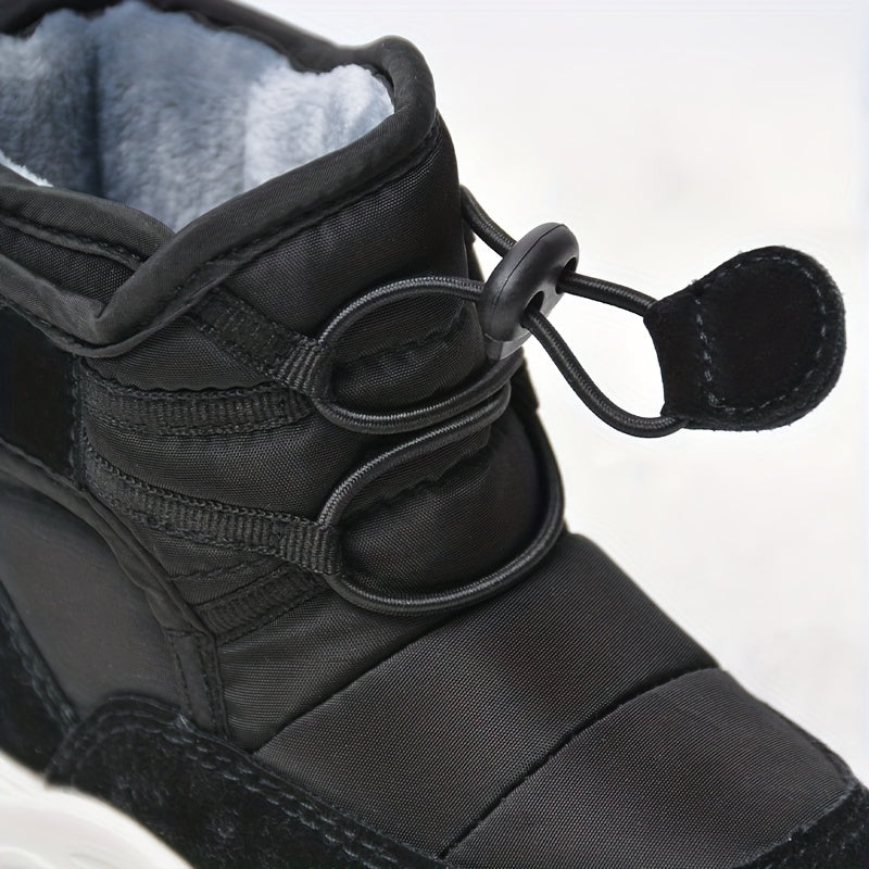 Girls Soft Fleece Snow Boots, Anti-Slip Drawstring, Winter Outdoor