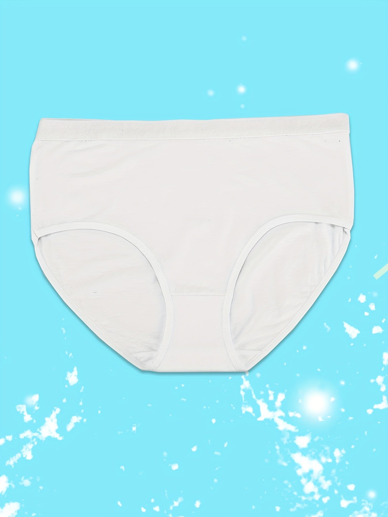 3 Pack Plus Size Basic Panties Set Women's Plus Solid Soft Underwear Set