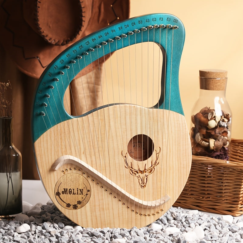 Beginner 24 String Lyre Harp Portable & Easy to Learn