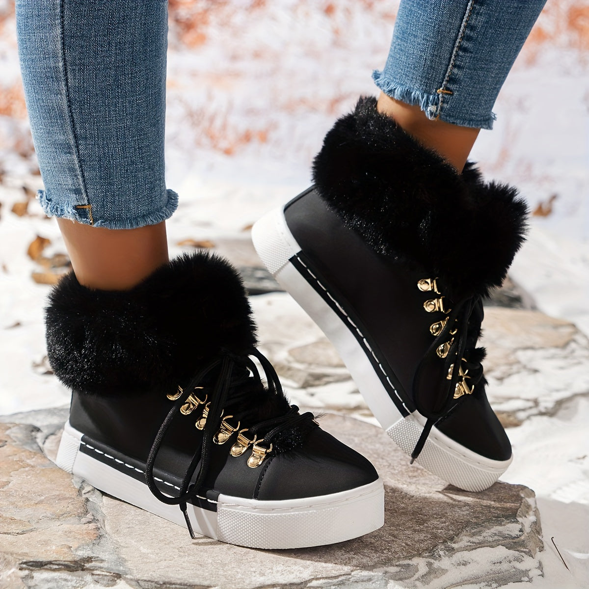 Women's Non-slip Thickened Zipper Snow Boots