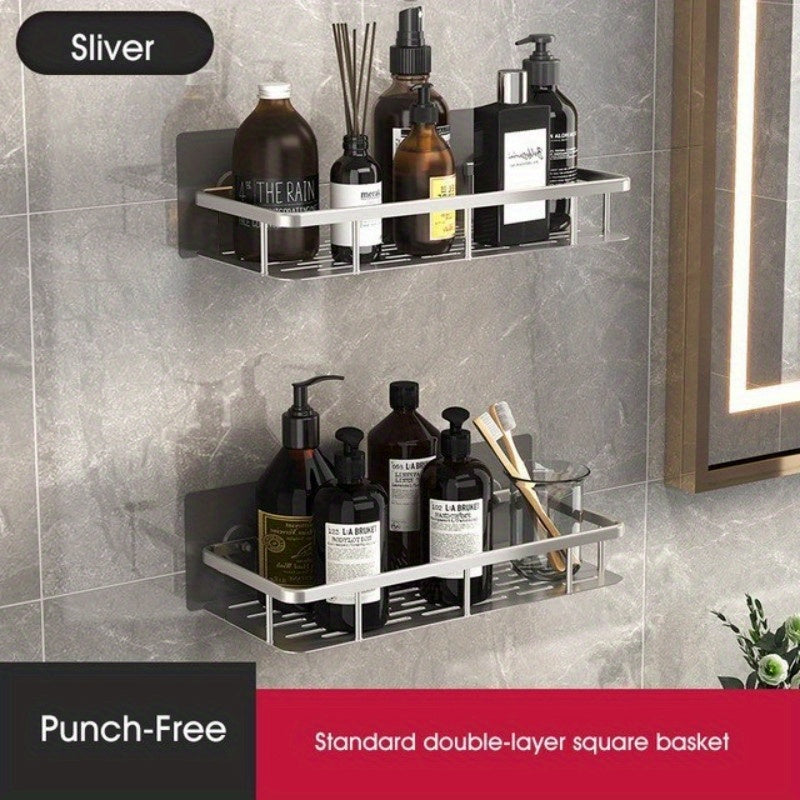 Bathroom Storage Rack No Drill Wall Mount Corner Shelf Holder