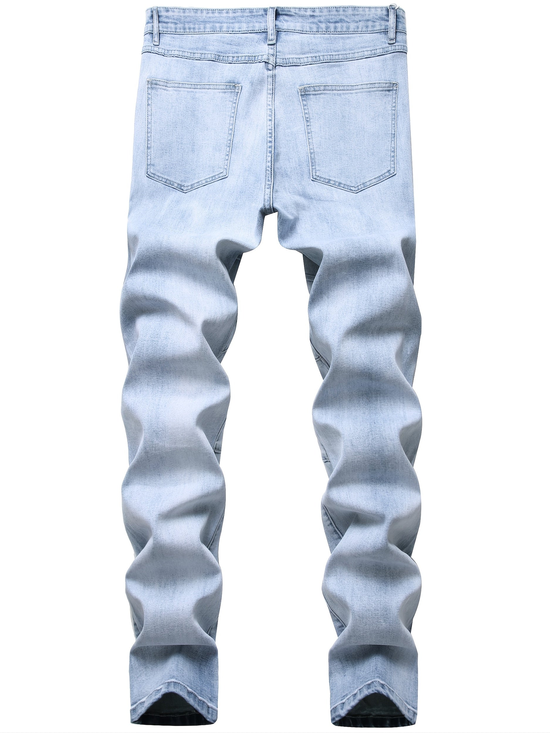 Men's Ripped Distressed Slim Fit Denim Jeans