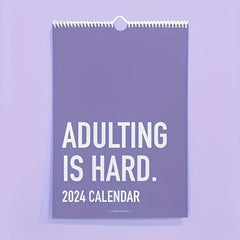 Motivational Wall Calendar - Easy Daily Grid Notepad - Home Office Planner
