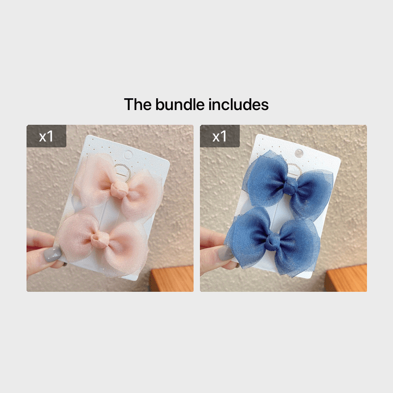 Sparkling Cartoon Bow Hair Clips for Girls