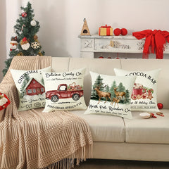 1pc Reindeer Christmas Pillow Case - Holiday Decor