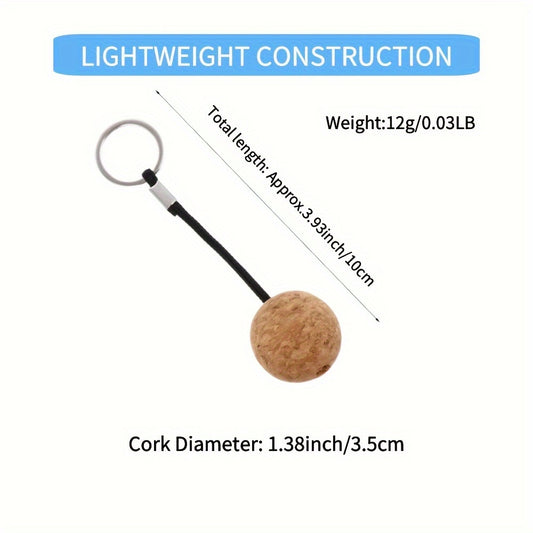 2pcs Floating Cork Ball Keyring Keychain Outdoor Water Sports Accessory