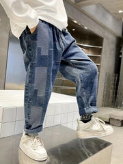 Boys Casual Denim Long Pants With Pocket Kids Clothing