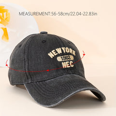 York 1962 Baseball Cap Vintage Embroidery Solid Sun Hat Unisex