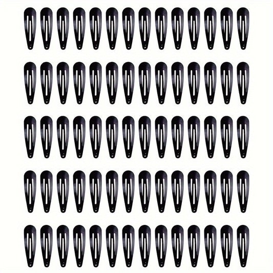 70Pcs Snap Hair Clips 5.08 Cm Barrettes Women Metal Hair Accessories