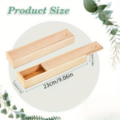 Small Wooden Storage Box Sliding Lid Jewelry Pencil Case DIY Craft