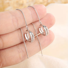 Zircon Decor Sexy Ear Cuff Threader Earrings Copper Jewelry