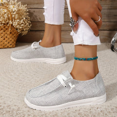 Women's Casual Canvas Slip-On Loafers Lightweight Walking Shoes