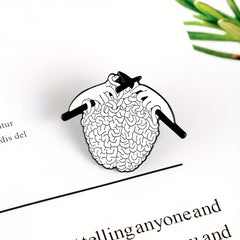 Brain Knitting Brooch Cartoon Jewelry