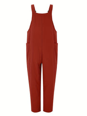 Patched Pocket Overall Jumpsuit for Women