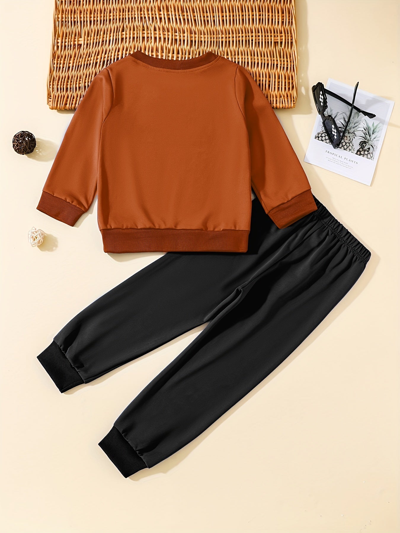 Boys Pullover Sweatshirt & Jogger Pants Set for Fall Winter