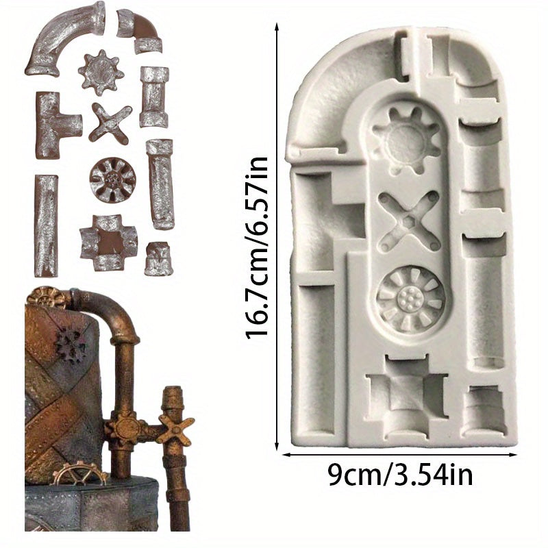 1pc Retro Gear Glue Mold Steam Punk Cake Silicone Mold