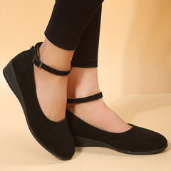 Women's Wedge Ankle Strap Shoes Soft Sole Low Heels